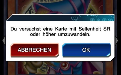 Wollt ihr eine super seltene Karte eintauschen, fragt euch das Spiel, ob ihr das wirklich wollt. Überlegt also gut!