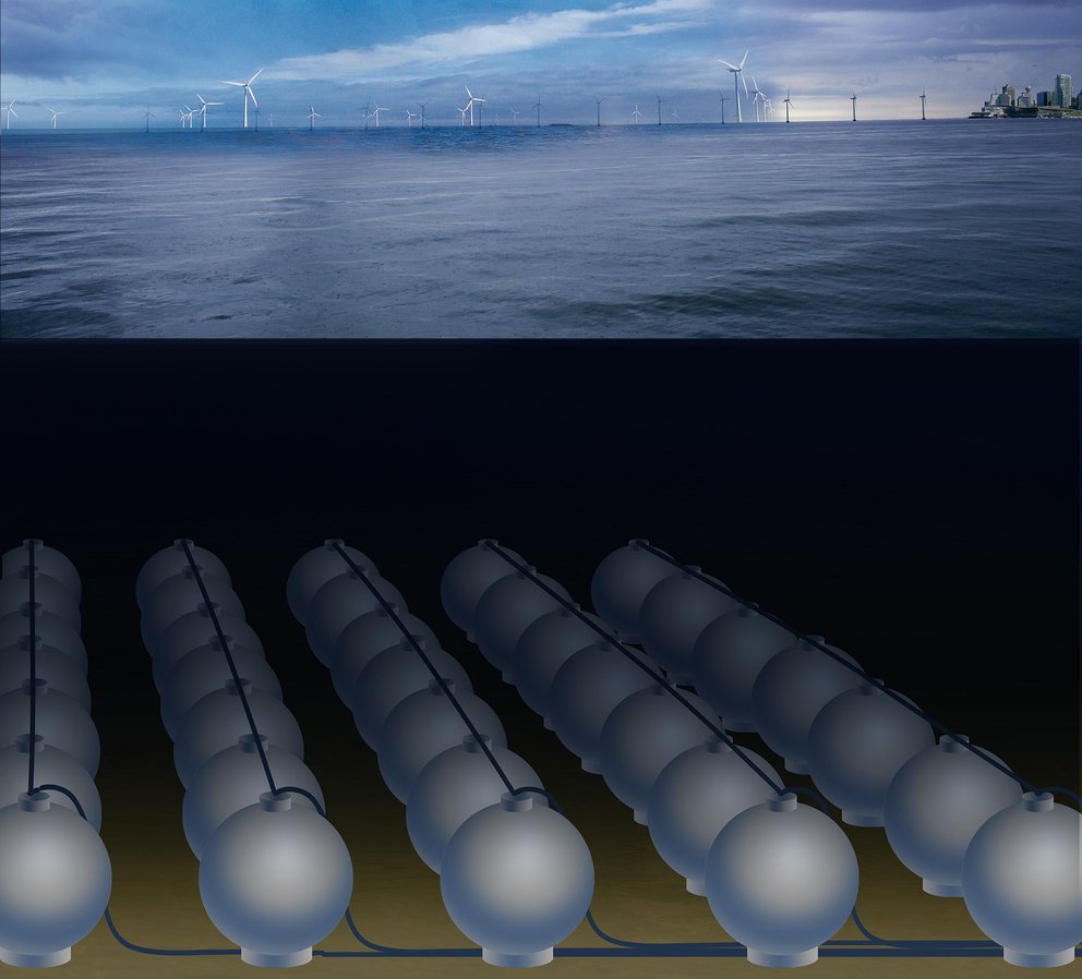 Pumpspeicherkonzept StEnSEA: Weltweites Potential von 893.000 MWh (Quelle: Fraunhofer IWES, Energiesystemtechnik)
