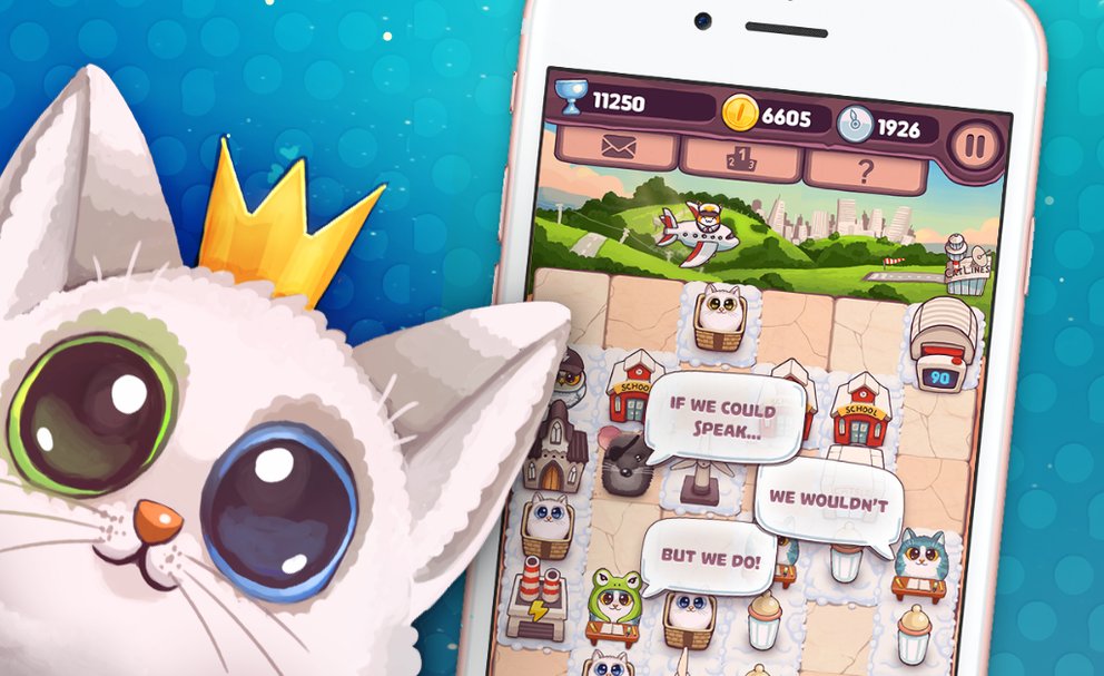 Das Interface von Catomic gleicht einem 'normalen' Match-3-Spiel, ist aber eindeutig meowtastischer!