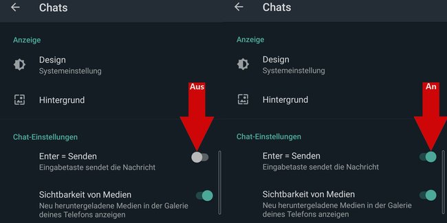 WhatsApp Enter Senden Zeilenumbruch