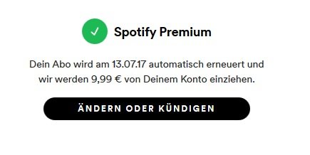 Spotify kündigen Premium Abo beenden