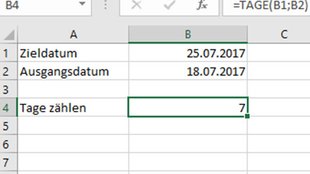 Excel: Tage zählen – so geht's