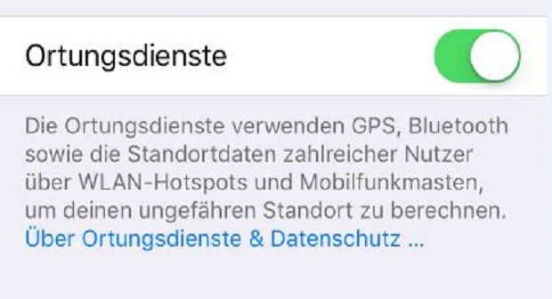 iPhone Ortungsdienste aktivieren