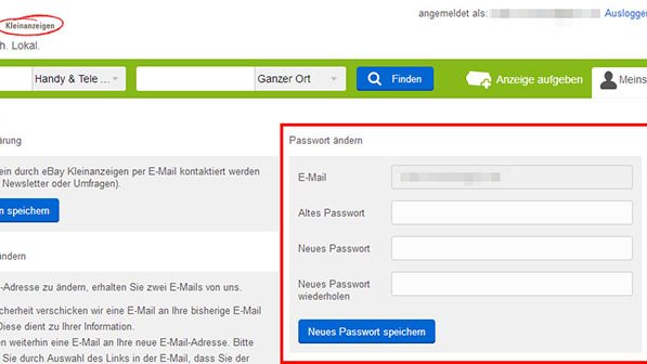 Ebay Kleinanzeigen Passwort Ndern So Geht S