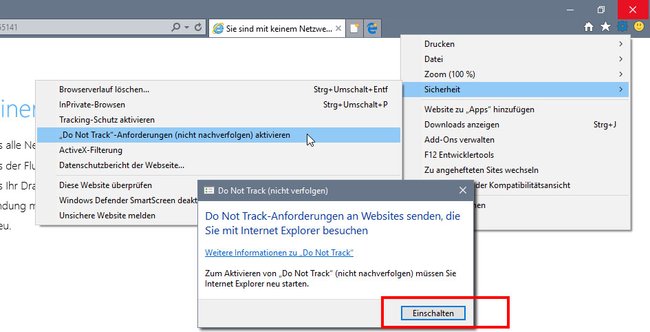 So aktiviert ihr die Do-Not-Track-Funktion im Internet Explorer 11