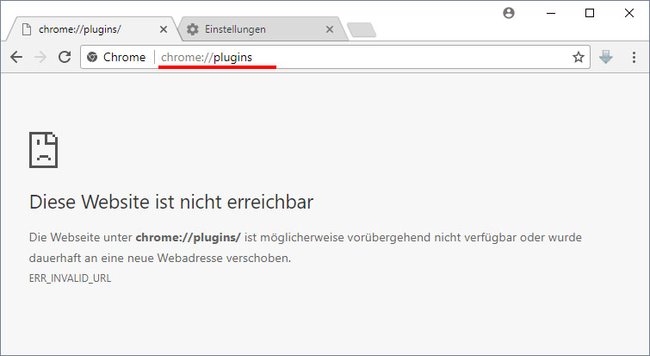 Die Plugin-Seite gibt es in Chrome nicht mehr