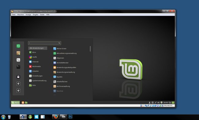Hier läuft Linux in einem Windows-Fenster dank der Virtualisierungs-Software Virtualbox. (Bildquelle: GIGA)