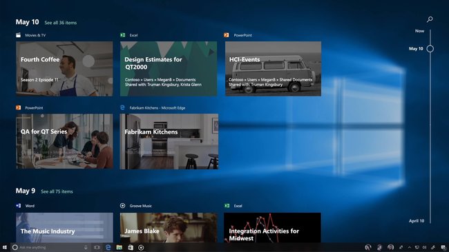 Die Zeitachse von Windows 10 zeigt an, was ihr alles in den letzten Tagen in Windows gemacht habt