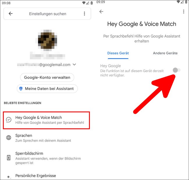 Hier aktiviert ihr, dass der „Google Assistant“ auf eure Stimme reagiert. (Bildquelle: GIGA)