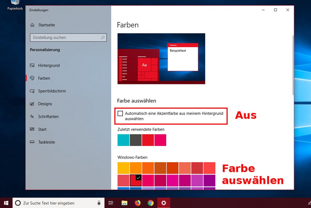 Windows 10: Farbe der Taskleiste ändern – so geht's
