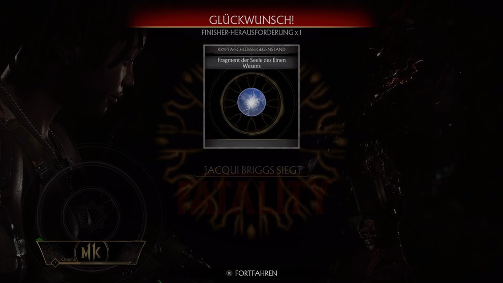 Die Fragmente bekommt ihr direkt, nachdem ihr die einzelnen Finisher-Herausforderungen abgeschlossen habt.