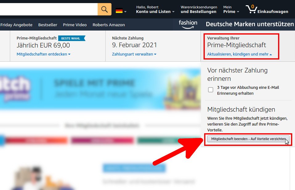 Amazon Prime kündigen so geht's