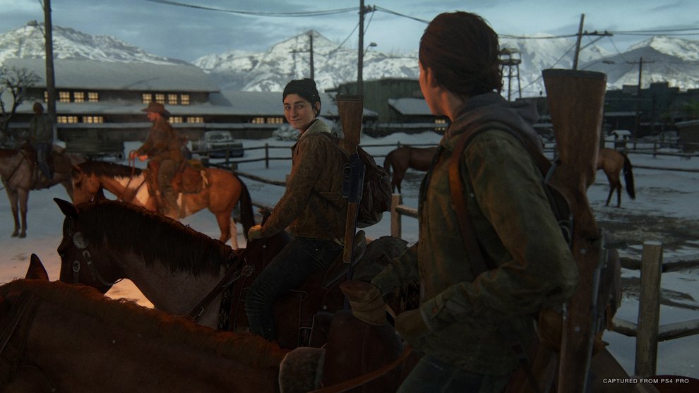 Auch in The Last of Us 2 seid ihr nicht alleine unterwegs. Love Interest Dina etwa spielt eine große Rolle in Ellies Leben. Auch in The Last of Us 2 seid ihr nicht alleine unterwegs. Love Interest Dina etwa spielt eine große Rolle in Ellies Leben.
