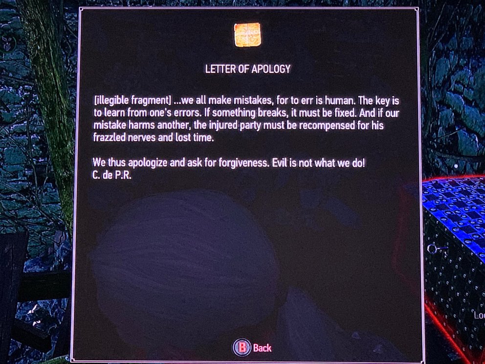 Entschuldigungs-Brief in The Witcher 3. (Quelle: Reddit) Entschuldigungs-Brief in The Witcher 3. (Quelle: Reddit)
