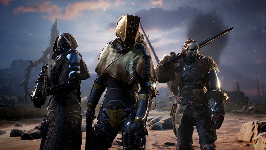 Drei Charaktere aus dem Loot-Shooter Outriders.