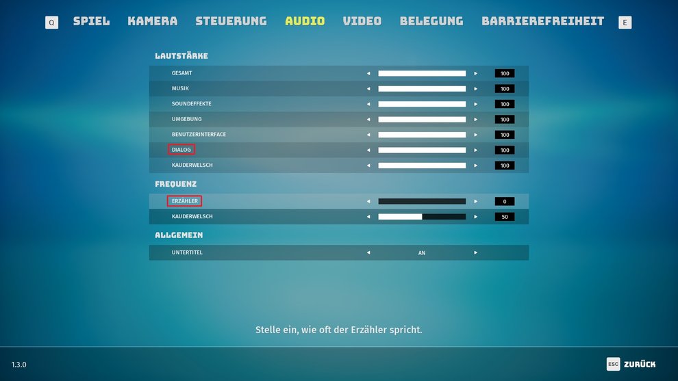 Die Option Biomutant Erzähler