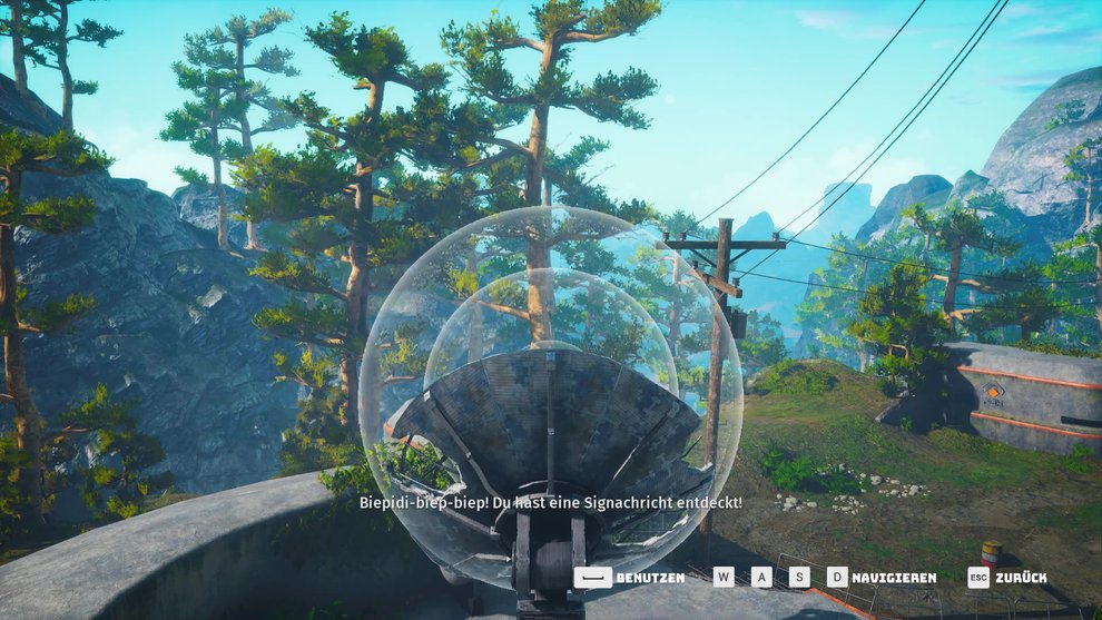 Um in Biomutant den Sauerstoffanzug zu finden, müsst ihr die Signalschüssel auf den rechten Baum ausrichten. Biomutant Signalschüssel Sauerstoff