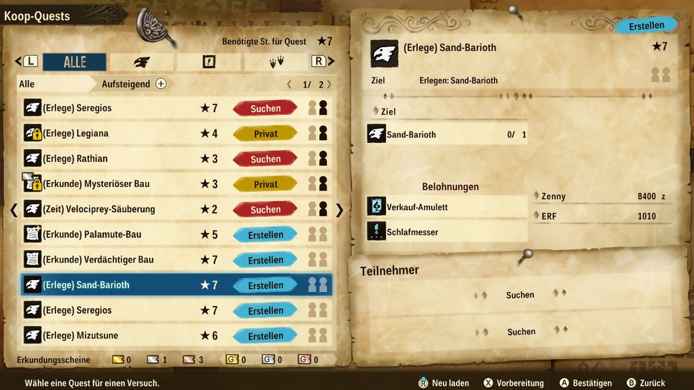 In Monster Hunter Stories 2 wird zwischen Erlege- und Erkunde-Quests unterschieden. Letztere könnt ihr nur mit Erkundungsscheinen starten. Monster Hunter Stories 2 Koop Quests