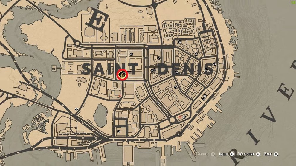 In Saint Denis trefft ihr an diesem Punkt das erste Mal auf Guido Marteill und könnt so den DLC starten. In Saint Denis trefft ihr an diesem Punkt das erste Mal auf Guido Marteill und könnt so den DLC starten.