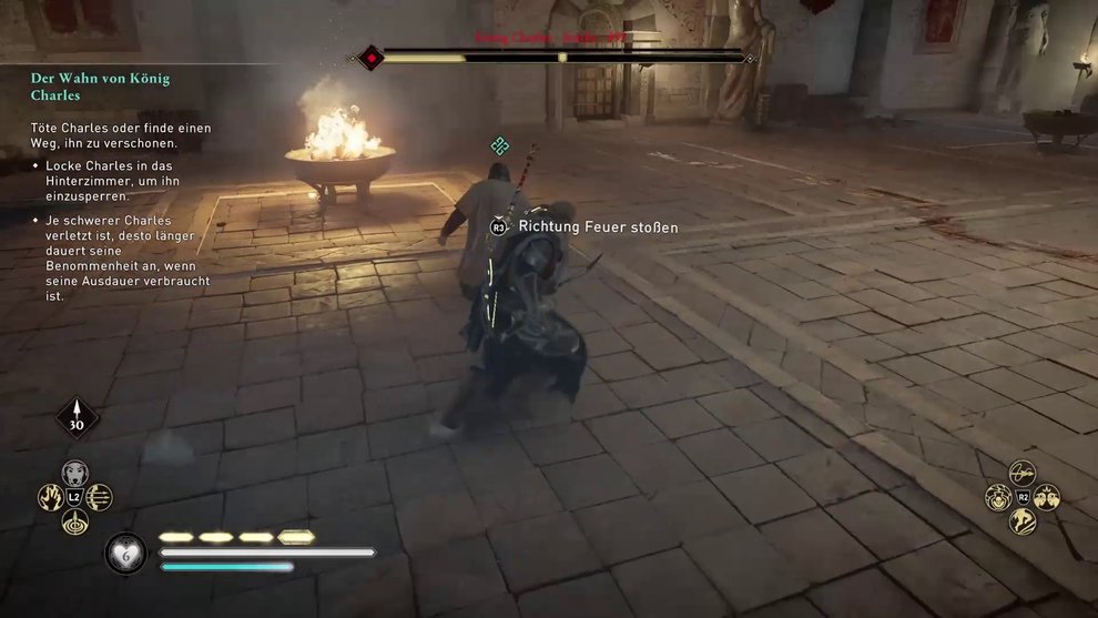 Stoßt ihr Charles 3-mal hintereinander ins Feuer ist sein Schicksal besiegelt und er stirbt (AC Valhalla). Stoßt ihr Charles 3-mal hintereinander ins Feuer ist sein Schicksal besiegelt und er stirbt (AC Valhalla).