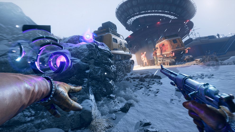 Per Teleport-Tafel könnt ihr in Deathloop an zuvor unerreichbare Levelabschnitte gelangen und euren Feinden im Kampf in den Rücken fallen. Deathloop Teleport