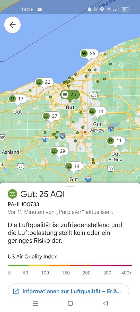 Google Maps Luftqualität