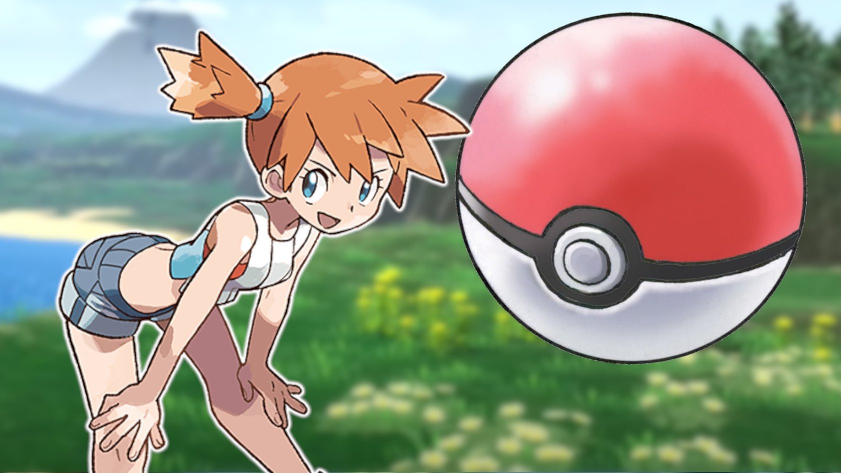 Zu sehen sind Mity und ein großer Pokéball. Zu sehen sind Mity und ein großer Pokéball.