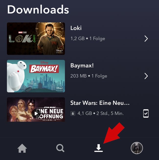 Download Disney+ content in offline mode