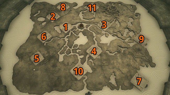 Die Karte zeigt euch alle Geoglyphen in der richtigen Reihenfolge. (Bildquelle: Screenshot GIGA)