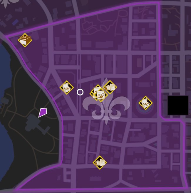Karte mit allen Entdeckungen in West-Old-Town (Quelle: Screenshot spieletipps).