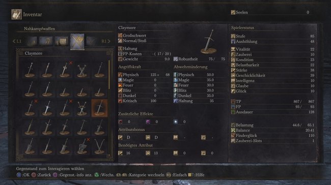 Das Claymore zählt zu Beginn zu den stärksten Waffen in Dark Souls 3.