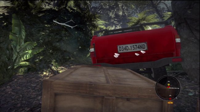 Die Waffenkisten könnt ihr einfach mit dem roten Wagen transportieren.