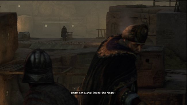 Manuel kriegt deutlich Angst, als er Ezio sieht.