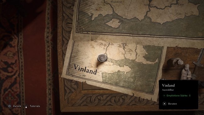 Um die VinLand-Saga zu starten, müsst ihr auf der Bündniskarte nach unten links scrollen und Vinland auswählen.