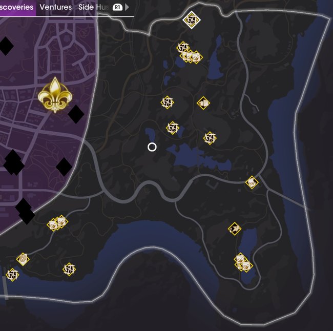 Karte mit allen Entdeckungen in der Südlichen Rojas-Wüste (Quelle: Screenshot spieletipps).