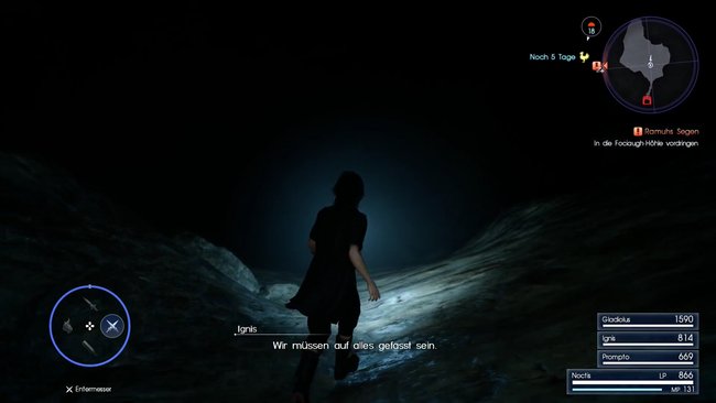 In der Fociaugh-Höhle ist es sehr dunkel.