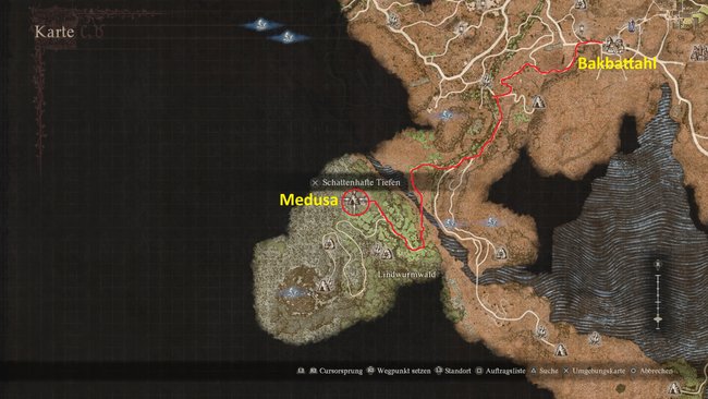 Medusa findet ihr im Dungeon "Schattenhafte Tiefen" südwestlich von Bakbattahl (Bildquelle: Screenshot und Bearbeitung GIGA).