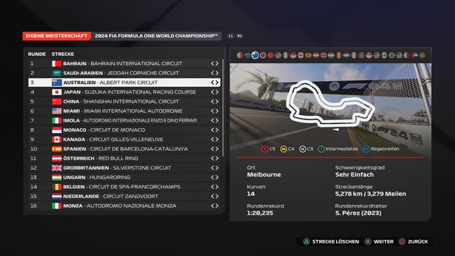 F1 24-Setup: Australien F1 24-Setup: Australien