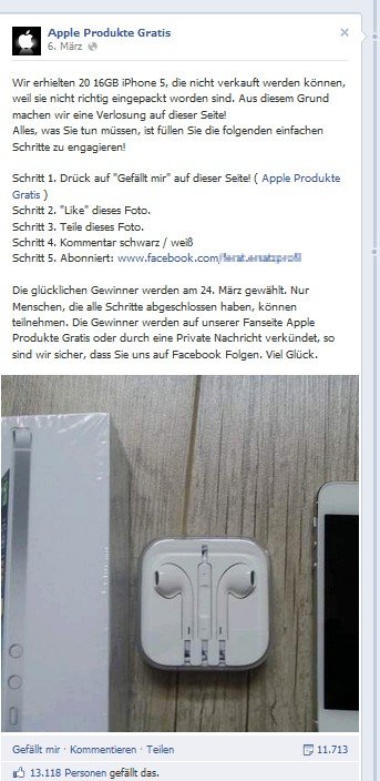Die meisten Gewinnspiel-Versuche verstoßen gegen die Richtlinien von Facebook Facebook Gewinnspiele Betrug