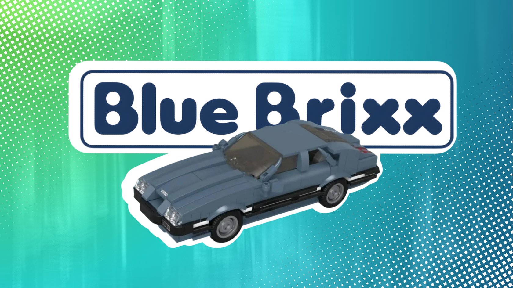 Das BlueBrixx-Modell SUX 6000 vor dem BlueBrixx-Logo.