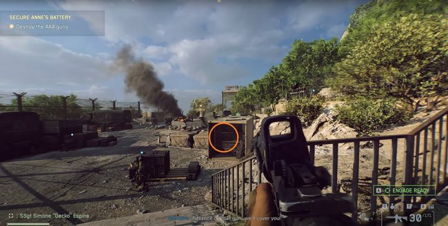 Das Bild zeigt den Fundort einer Erkennungsmarke in Battlefield 6.