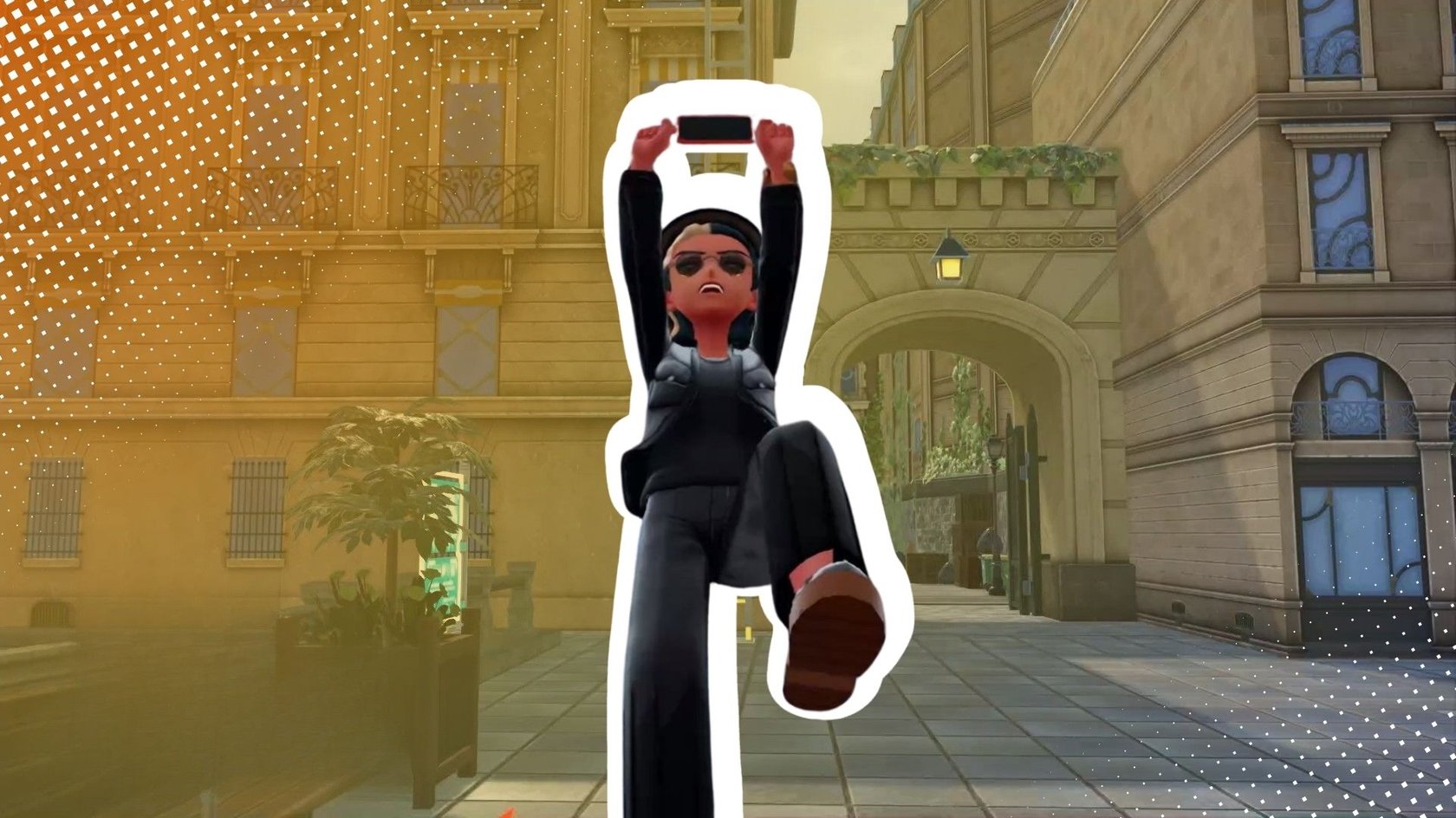 Eine gleitende Spielfigur in Pokémon-Legenden: Z-A. 