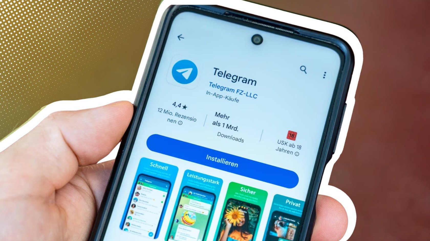 Telegram App auf einem Smartphone