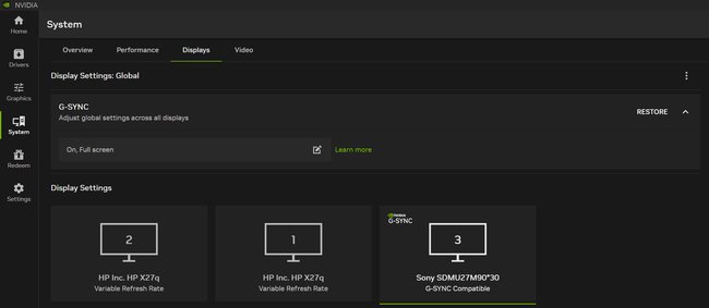 Screenshot innerhalb der Nvidia-App