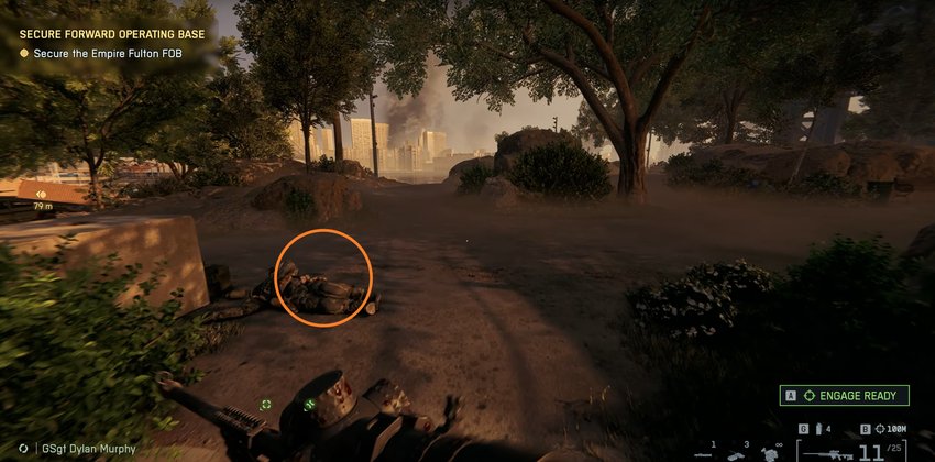 Das Bild zeigt den Fundort einer Marke in Battlefield 6.