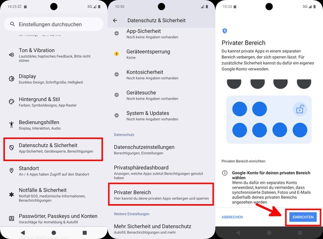 So aktiviert ihr den privaten Bereich ab Android 15.