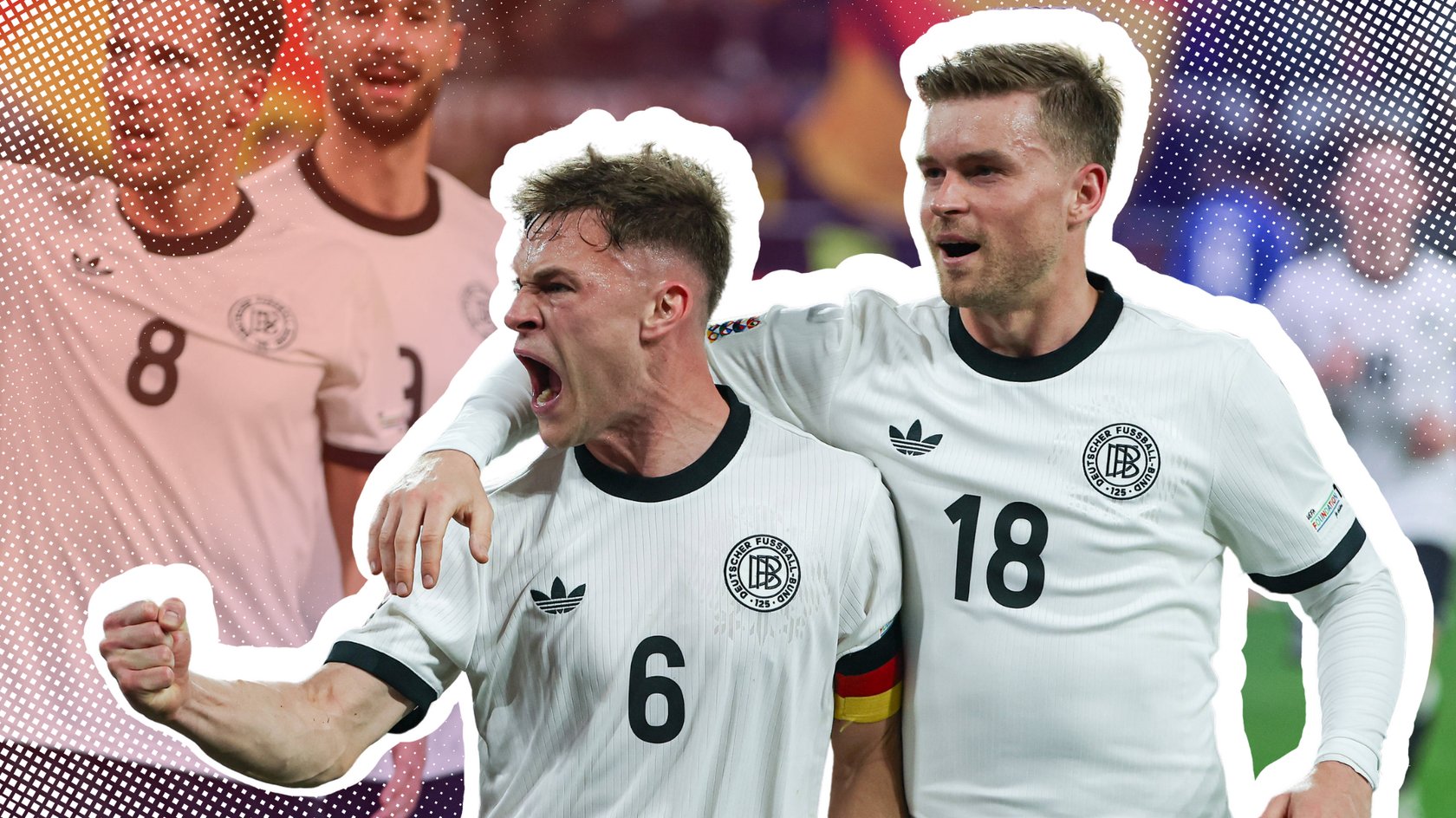 Kimmich und Mittelstädt jubeln beim Länderspiel gegen Italien
