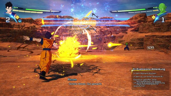 Training in Dragon Ball: Sparking Zero mit Son-Gohan und Piccolo.