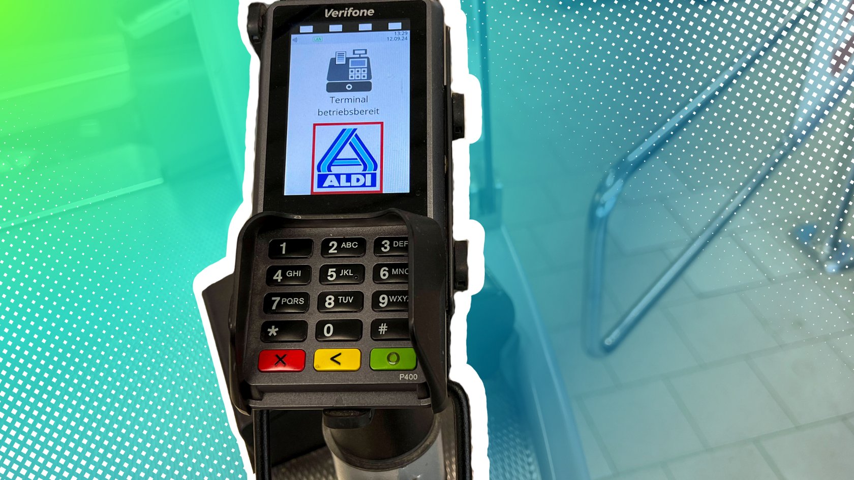 Kartenzahlungsterminal bei Aldi