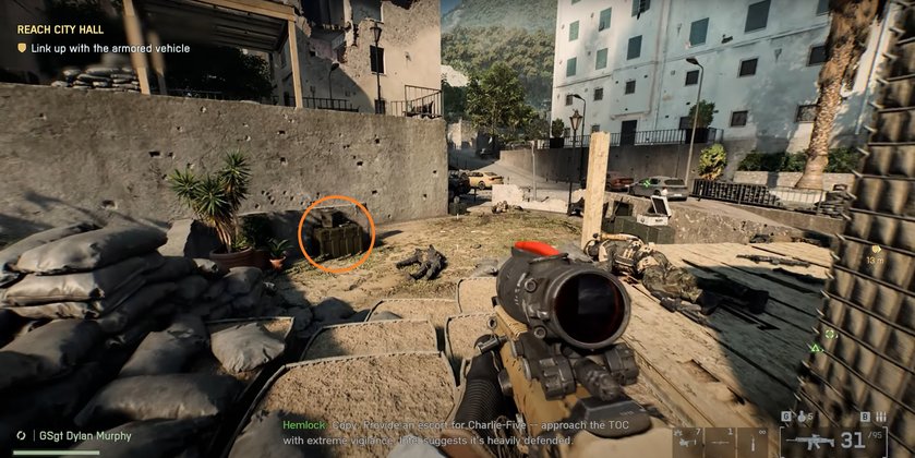 Das Bild zeigt den Fundort der ersten Marke in Mission 3.